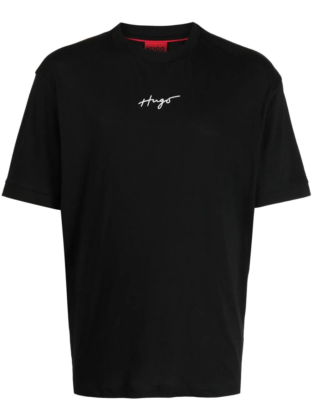 Camiseta masculina Hugo Boss Dontevideo Script Logo manga curta preta tamanho médio