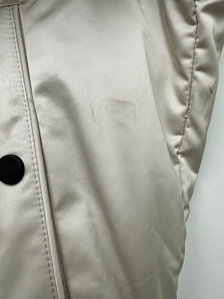 Jaqueta bomber masculina Boss Crospa com logotipo bordado, branca, tamanho 42