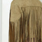Trendsi - Veveret Suede Fringe Long Sleeve Moto Jacket