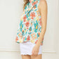 Entro - High Neck Drape Print Top