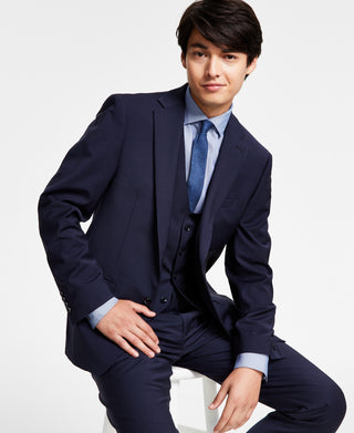 Calvin Klein Men's Infinite Stretch Solid Slim Fit Suit Jacket Blue Size 42