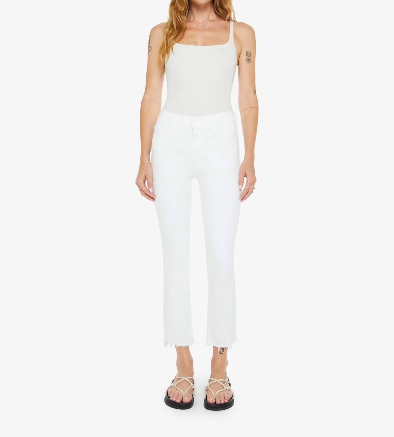 Mother - Insider Crop Step Fray Jean