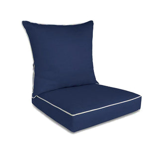 Conjunto de almofadas para áreas externas azul-marinho com assento profundo e proteção UV