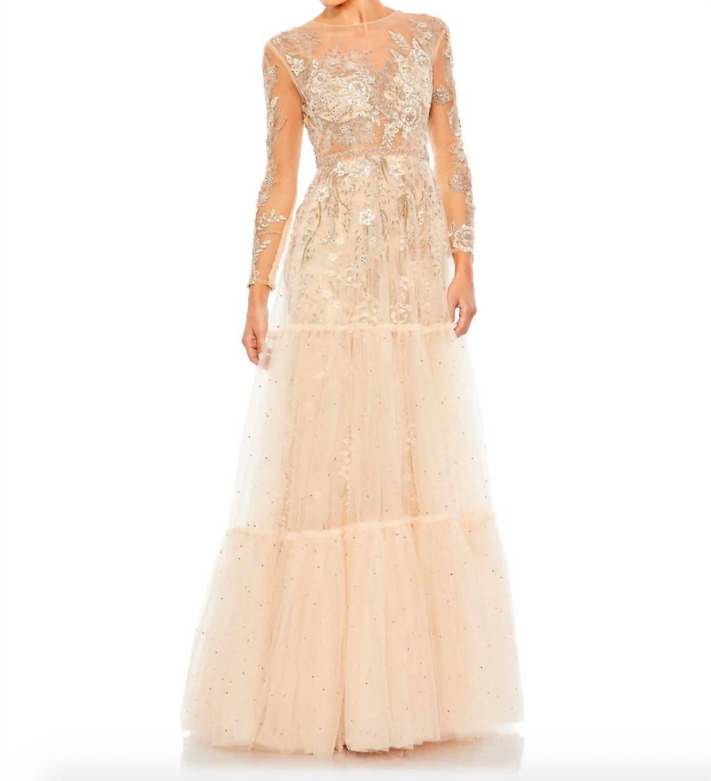 Mac Duggal - Illusion Sleeve Dress