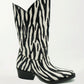 Che By Chelsey - Women's Zebra Texan Boots