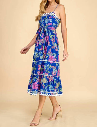 &amp;Merci - Vestido midi Ricrac com estampa floral tropical