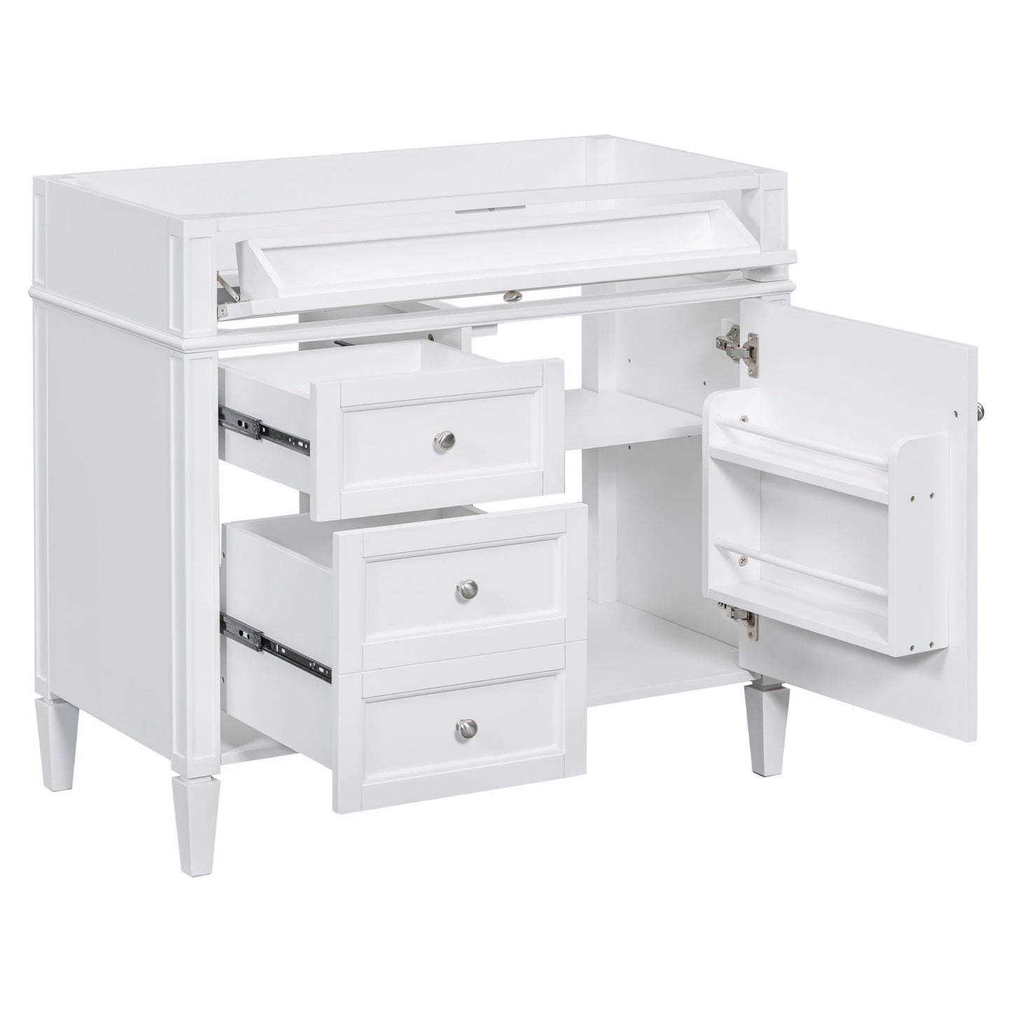 Bathroom Vanity With 2 Drawers and Tip-Out Drawer Storage Cabinet
