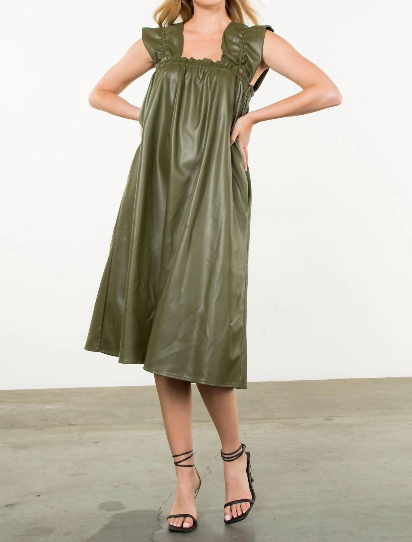 Thml - Allure Faux Leather Midi Dress