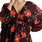 Umgee - Floral Print Balloon Sleeve Dress