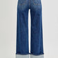 Risen - High Rise Ankle Wide Button Down Front Patch Pocket Cuff Jean