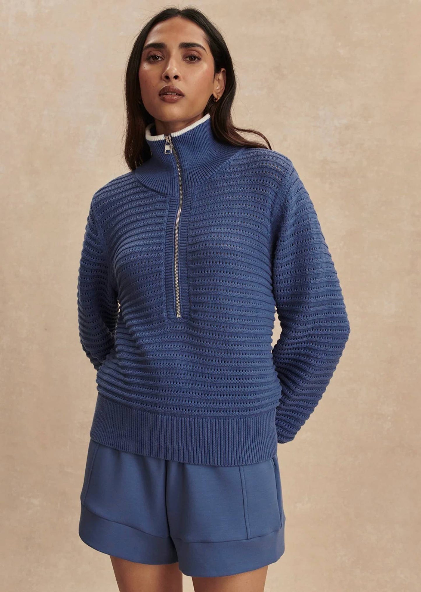 Varley - Morwenna Half Zip Knit Sweatshirt