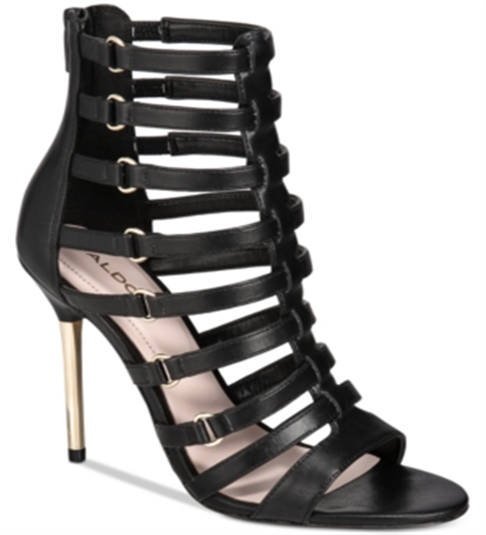 Sandália de Salto Unaclya Aldo Feminina Preta Tamanho 11 B