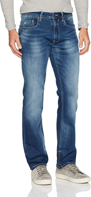 Calça jeans masculina Buffalo David Bitton Slim Straight Fit Evan X Stretch Azul Tamanho 34X30