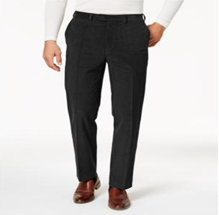 Calça de veludo cotelê elástica Ralph Lauren masculina, ajuste clássico, preta, tamanho 33x30