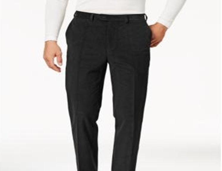 Calça de veludo cotelê elástica Ralph Lauren masculina, ajuste clássico, preta, tamanho 33x30
