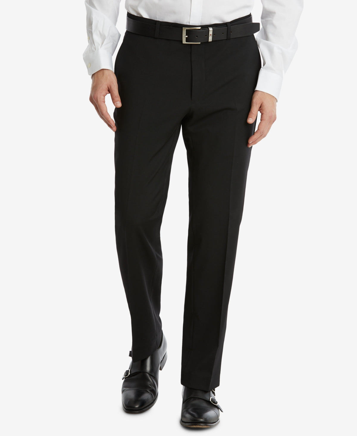 Calça de terno Tommy Hilfiger Modern Fit Th Flex Stretch Masculina Preta Tamanho 32X30