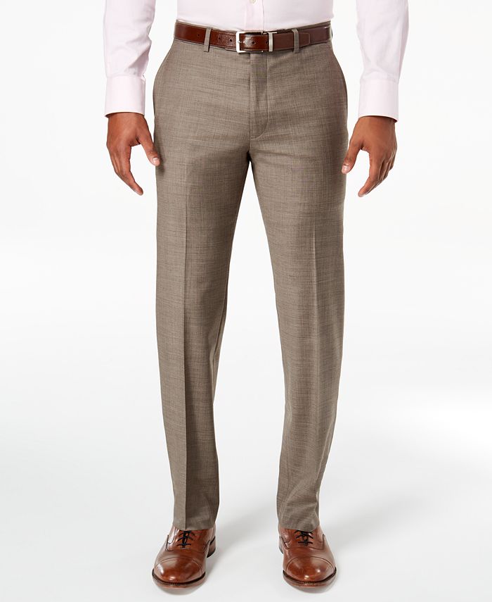 Calça de terno Tommy Hilfiger Modern Fit Th Flex Stretch Masculina Marrom Tamanho 32X30