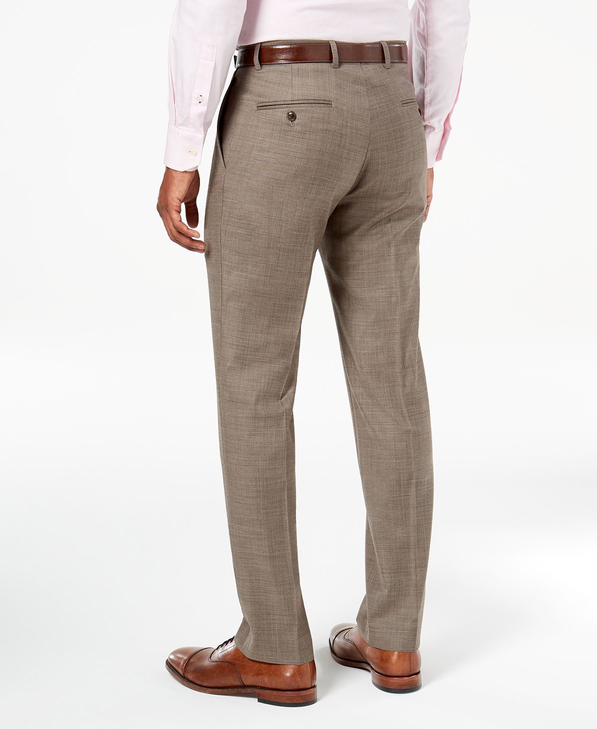 Calça de terno Tommy Hilfiger Modern Fit Th Flex Stretch Masculina Marrom Tamanho 32X30