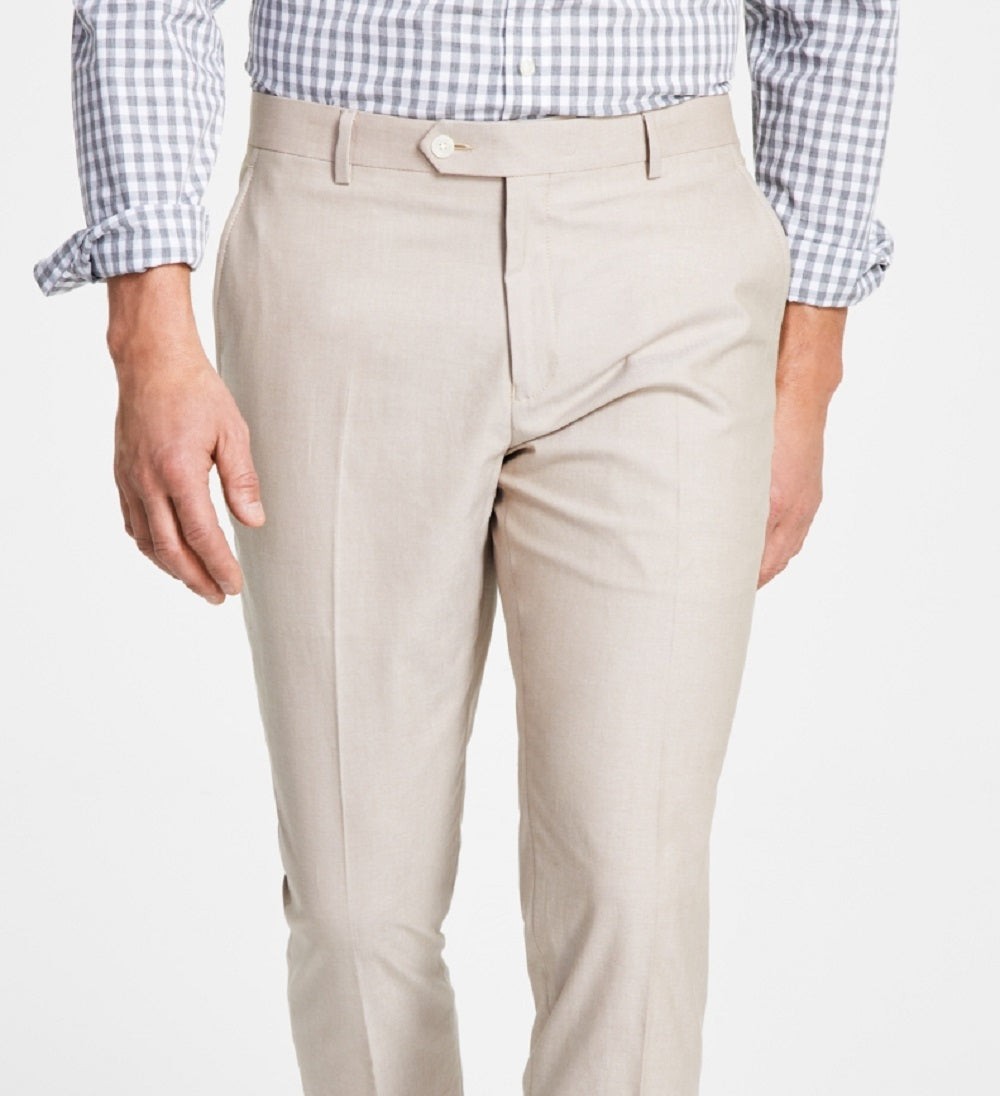 Tommy Hilfiger Masculino Modern Fit Th Flex Stretch Chambray Terno Calça Separada Marrom Tamanho 34X32