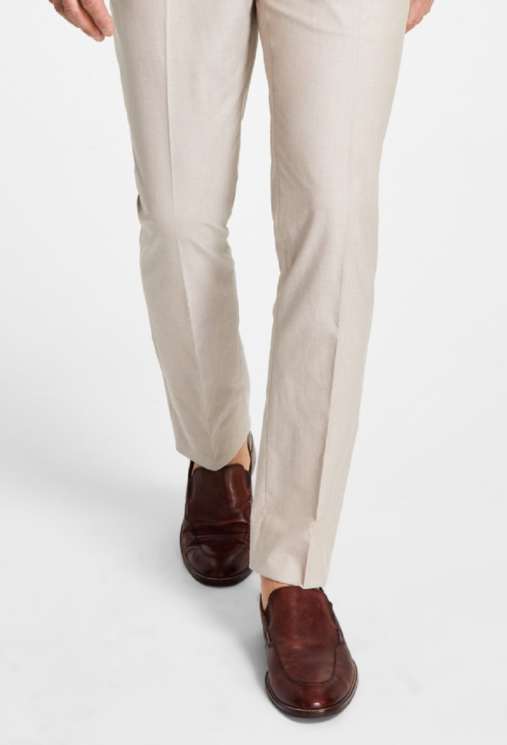 Tommy Hilfiger Masculino Modern Fit Th Flex Stretch Chambray Terno Calça Separada Marrom Tamanho 34X32