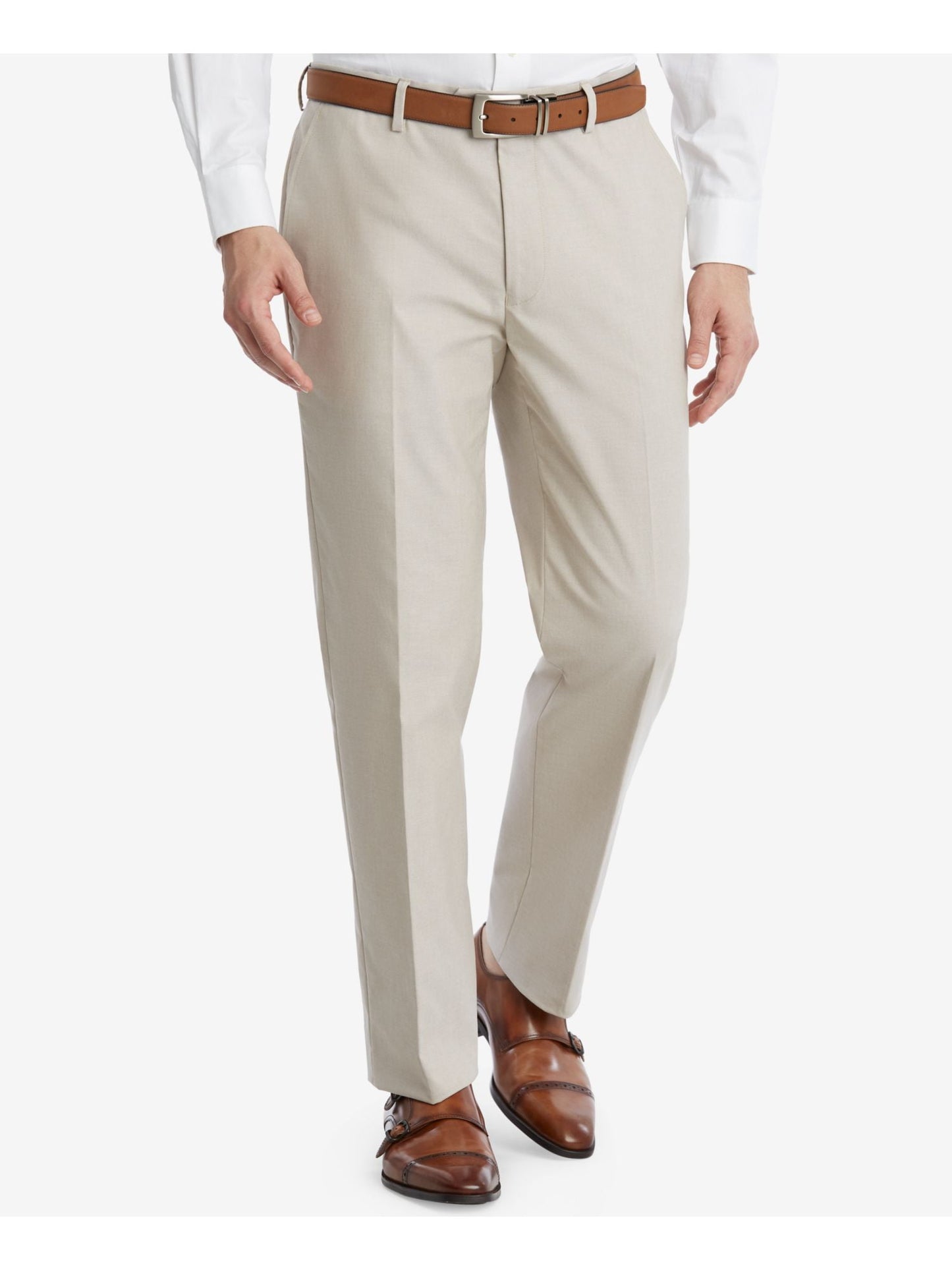 Tommy Hilfiger Masculino Modern Fit Th Flex Stretch Chambray Terno Calça Separada Marrom Tamanho 36X30