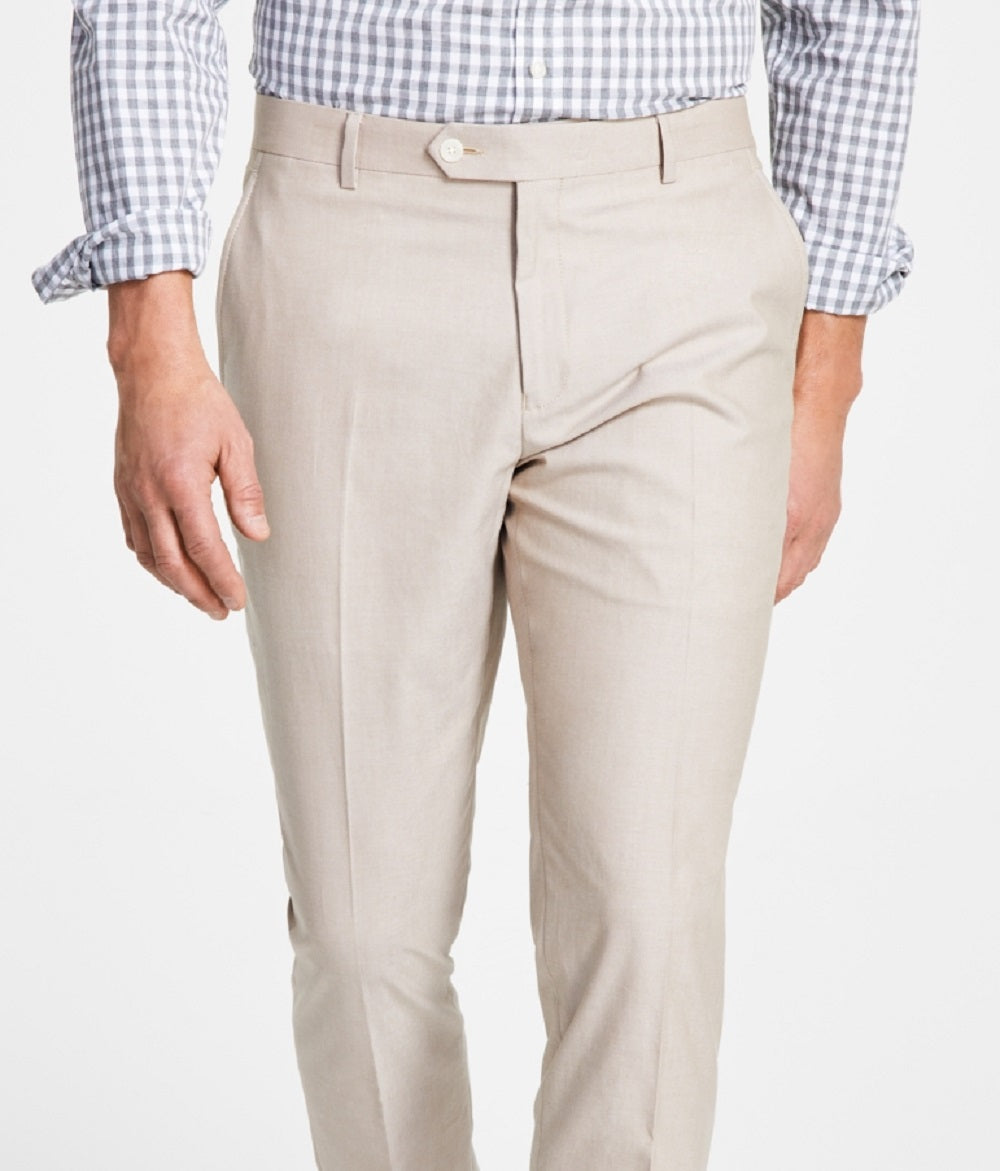 Tommy Hilfiger Masculino Modern Fit Th Flex Stretch Chambray Terno Calça Separada Marrom Tamanho 38X34