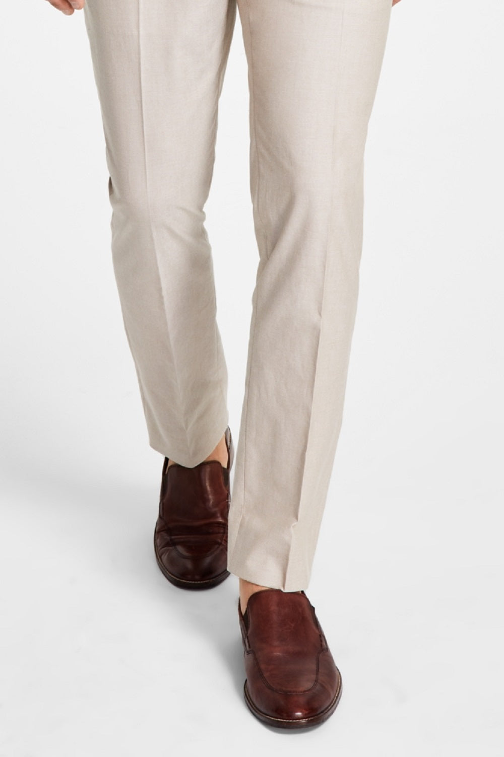 Tommy Hilfiger Masculino Modern Fit Th Flex Stretch Chambray Terno Calça Separada Marrom Tamanho 38X34