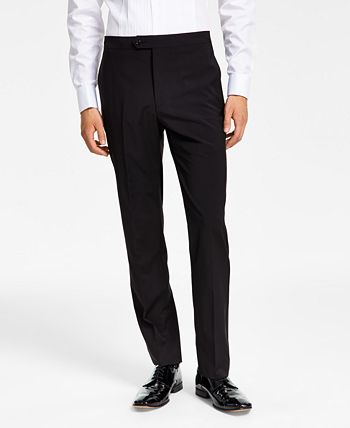 Calça de terno slim fit infinita elástica masculina Calvin Klein preta tamanho 38x30