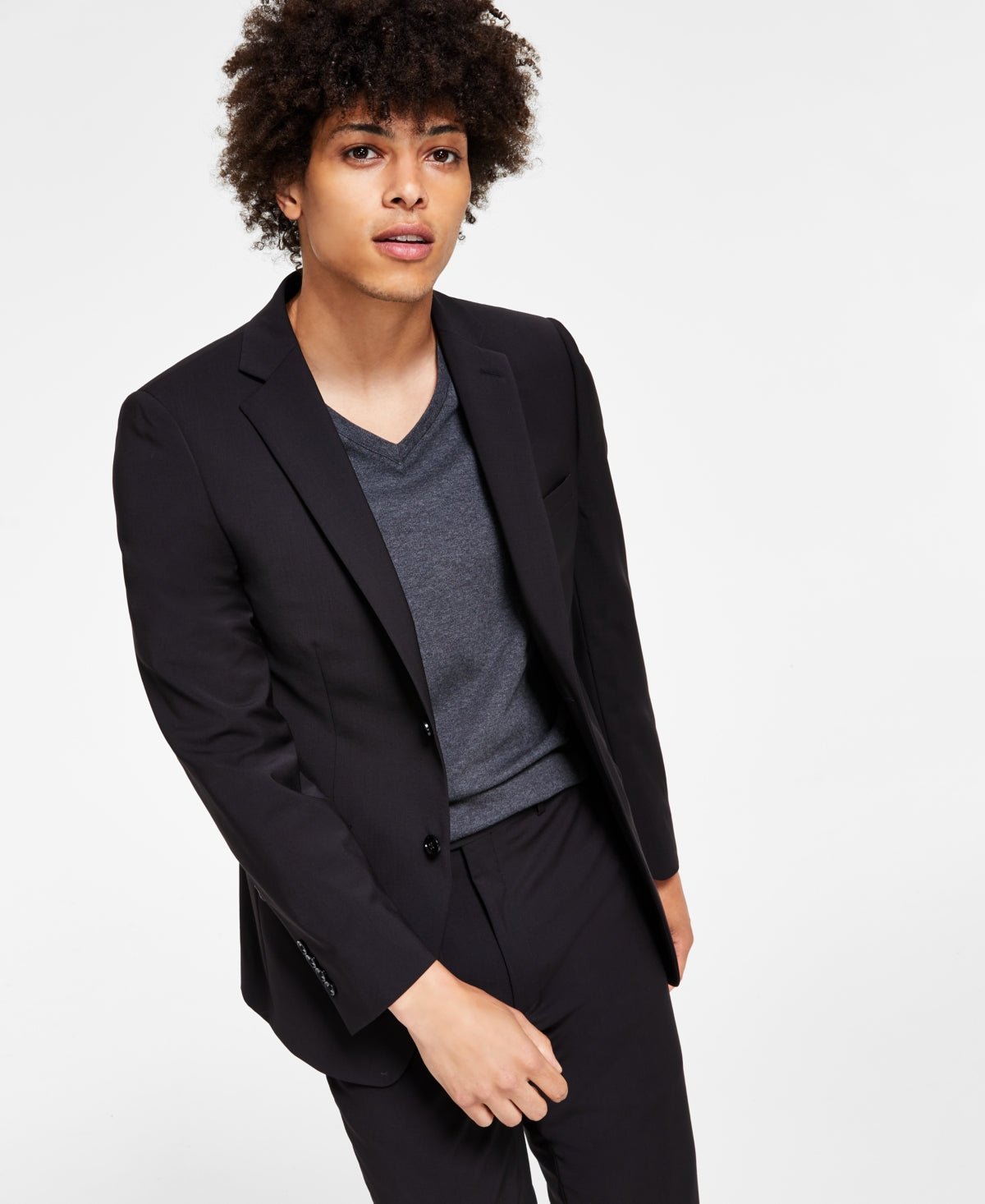 Calvin Klein Masculino Skinny Fit Extra Slim Infinite Stretch Paletó Preto Tamanho 44