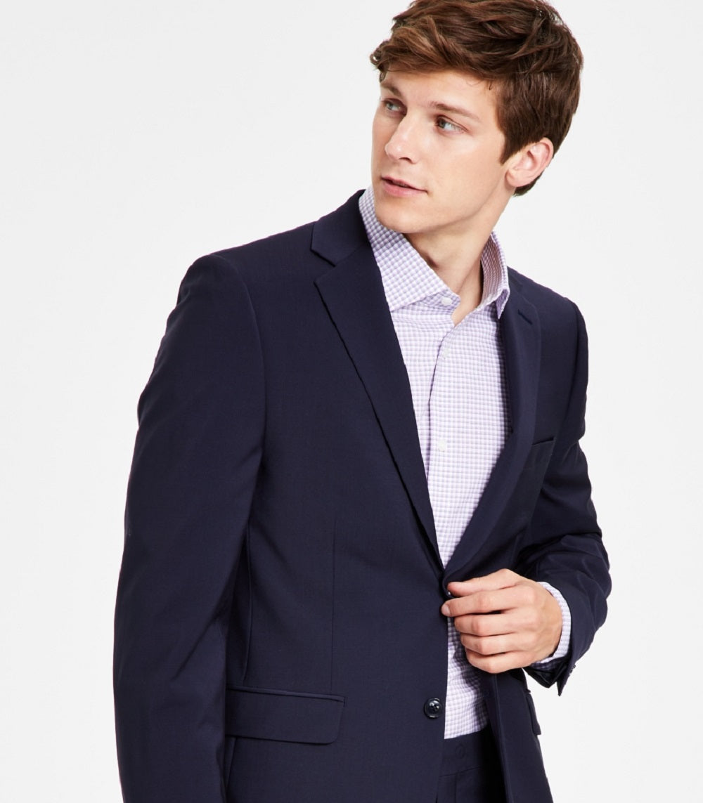 Calvin Klein Masculino Skinny Fit Extra Slim Infinite Stretch Paletó Azul Tamanho 44