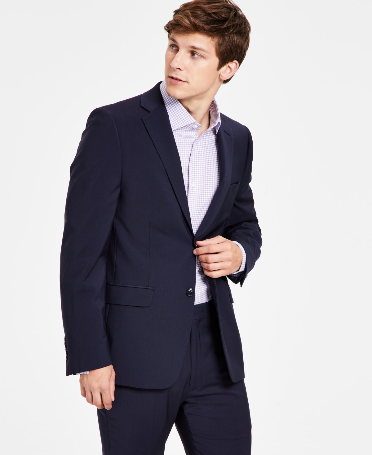 Calvin Klein Masculino Skinny Fit Extra Slim Infinite Stretch Paletó Azul Tamanho 44