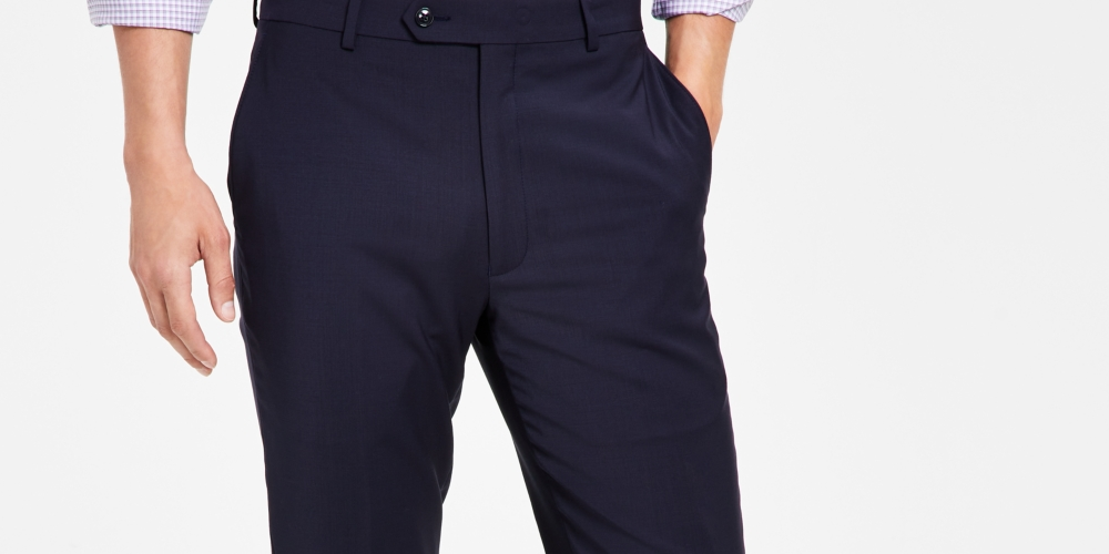 Calça de terno Calvin Klein masculina skinny fit extra slim infinita elástica, tamanho 32x30, azul