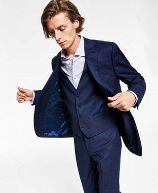 Calvin Klein Men's X Fit Slim-Fit Stretch Suit Jackets Blue Size 38