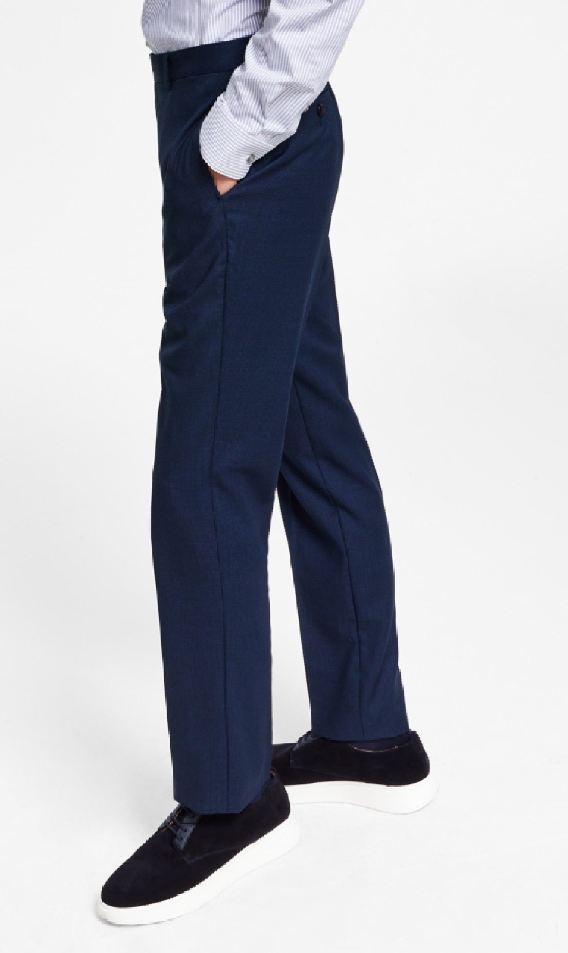 Calça de terno Calvin Klein X Fit Slim Fit Stretch Masculina Azul Tamanho 33X32