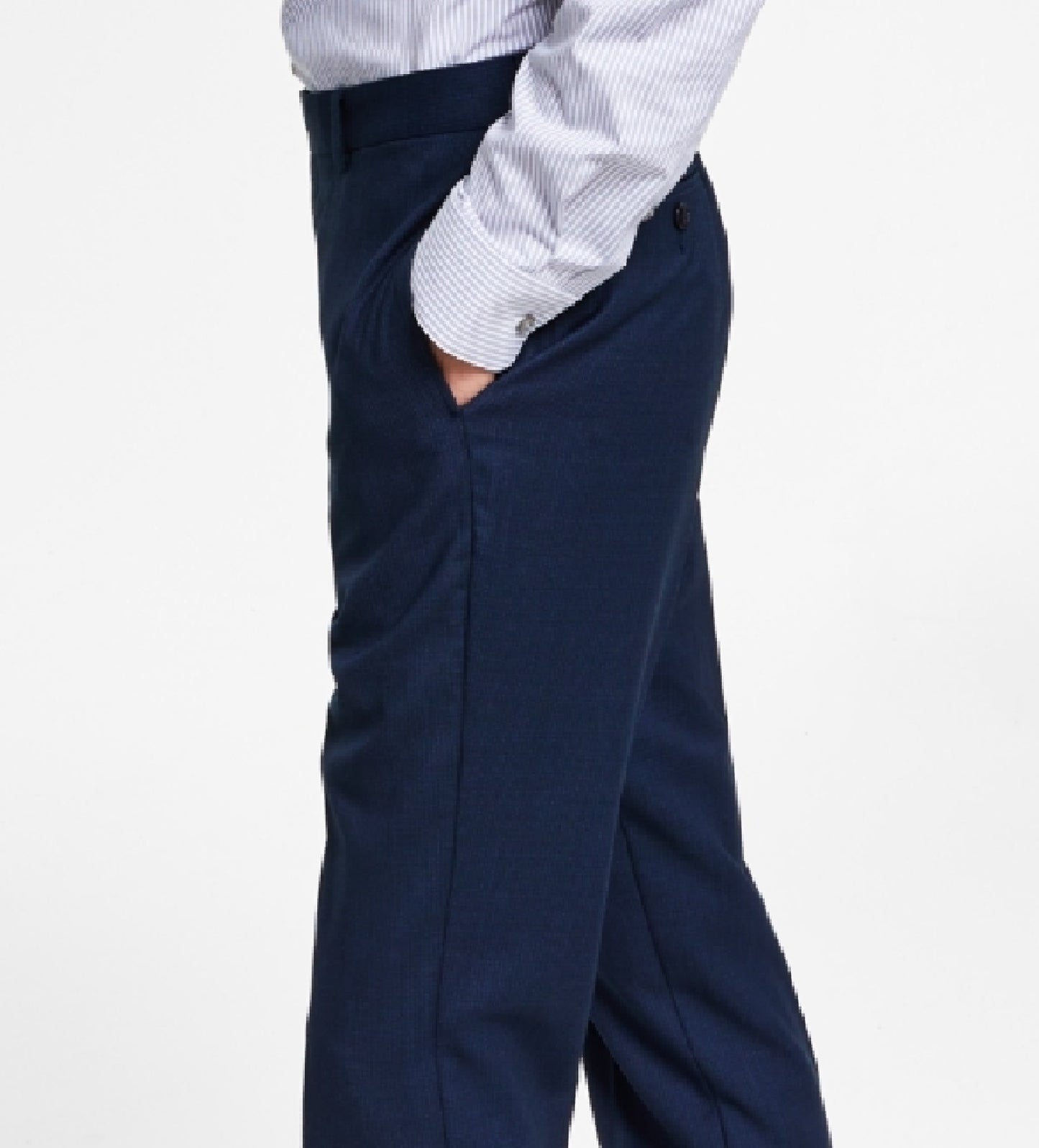 Calça de terno Calvin Klein X Fit Slim Fit Stretch Masculina Azul Tamanho 36X32