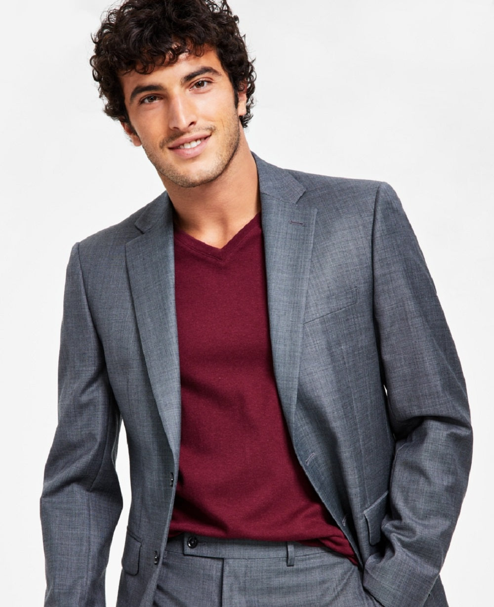 Jaqueta Calvin Klein Masculina X Fit Slim Fit Stretch Cinza Tamanho 36