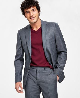 Calvin Klein Men's X Fit Slim Fit Stretch Suit Jackets Gray Size 36