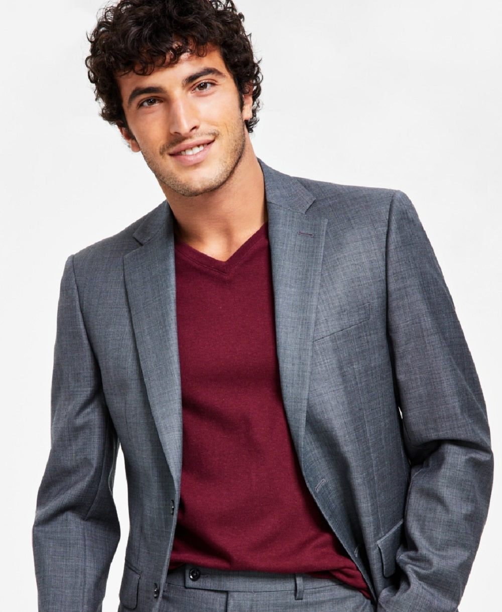 Jaqueta Calvin Klein Masculina X Fit Slim Fit Stretch Cinza Tamanho 38