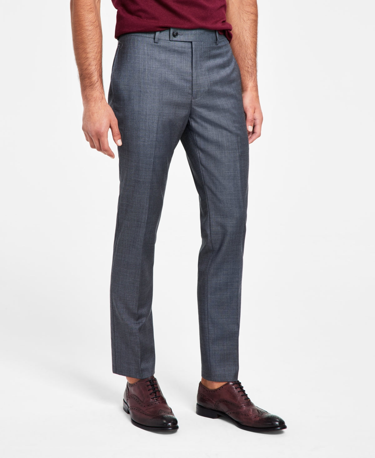Calça de terno Calvin Klein X Fit Slim Fit Stretch Masculina Azul Tamanho 34X30