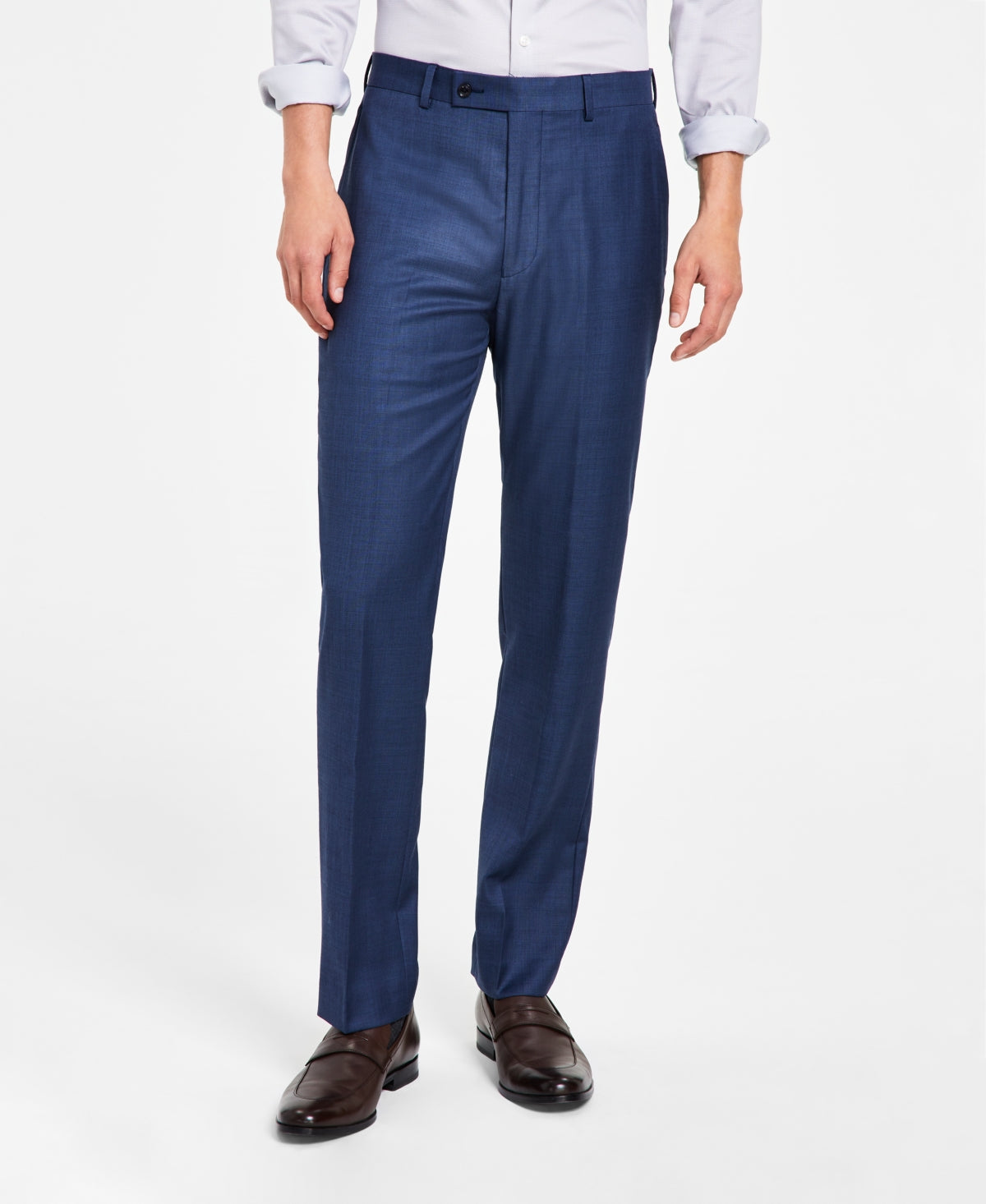 Calça de terno Calvin Klein X Fit Slim Fit Stretch Masculina Azul Tamanho 31X32