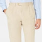 Calça social Ralph Lauren masculina clássica de veludo cotelê com pregas duplas invertidas, tamanho 44x30, bege