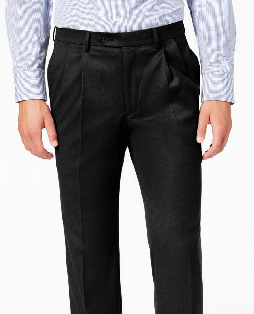 Calça social masculina Ralph Lauren plissada elástica preta tamanho 34x34
