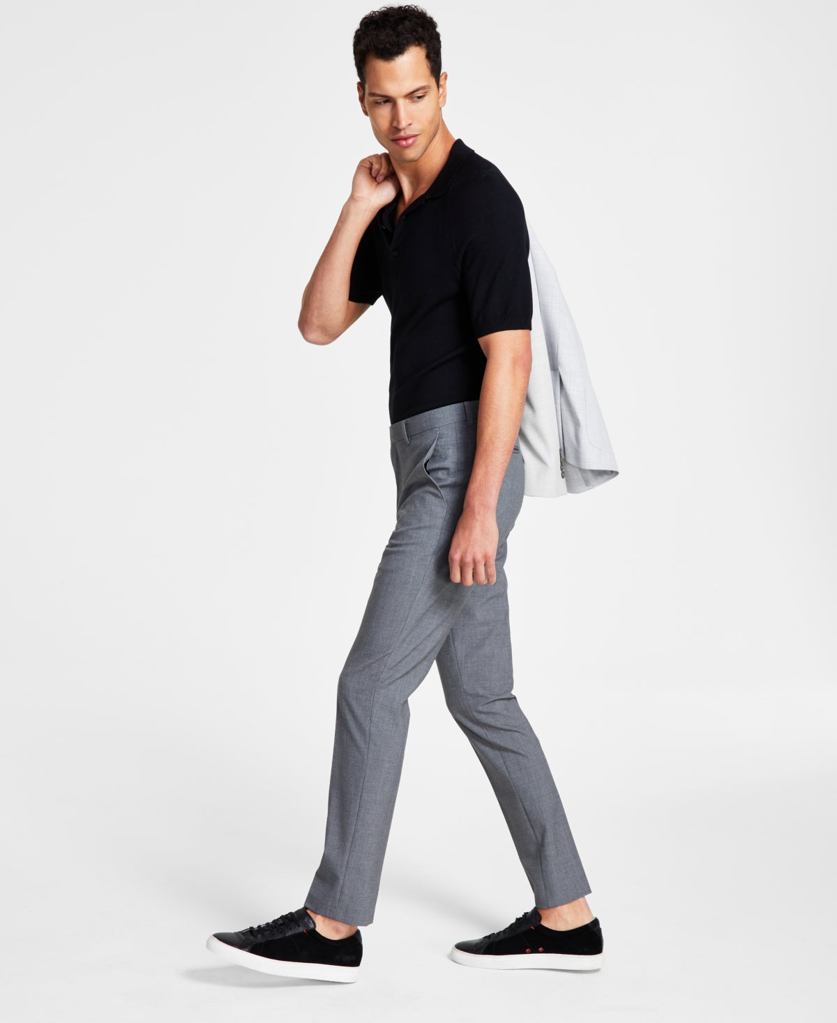 Calça social skinny Calvin Klein Infinite Stretch masculina, cinza, tamanho 31x3