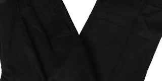 Calça social Ralph Lauren masculina clássica de veludo cotelê com pregas duplas reversas, tamanho 32x34, preta