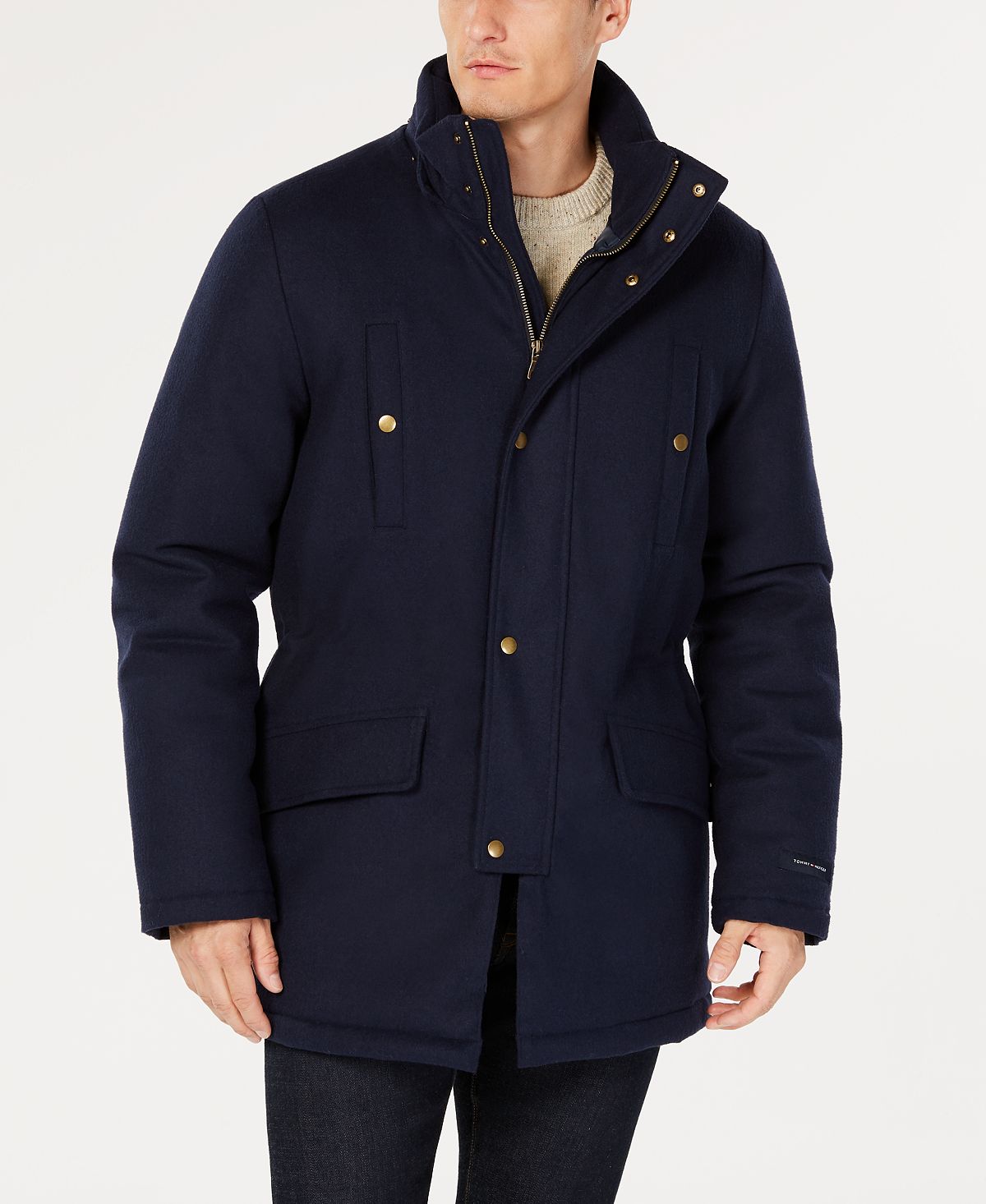 Sobretudo Tommy Hilfiger Modern Fit Snowden Masculino Azul Tamanho 38