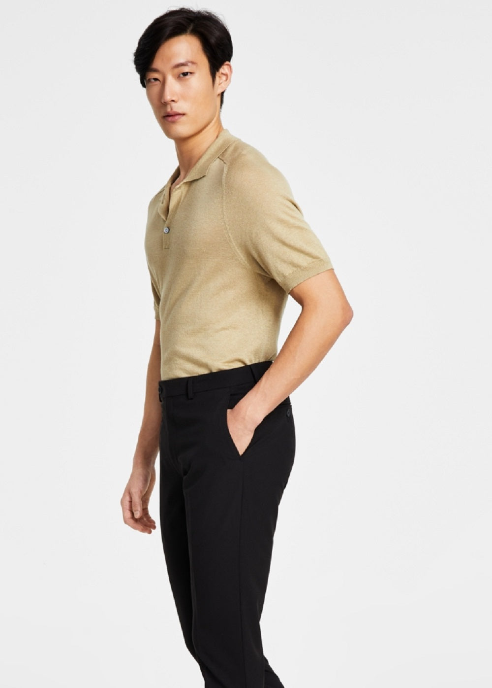 Calça social masculina Calvin Klein Infinite Stretch Skinny Fit preta tamanho 30x29