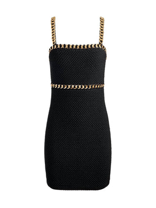 Alice + Olivia - Kelly Chain-trim Tweed Mini Dress