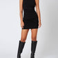 Cotton Candy - Sleeveless mock neck mini dress