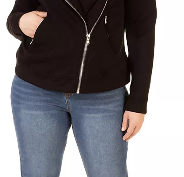 Jaqueta de motociclista feminina Black Tape em malha elástica, preta, tamanho 3X