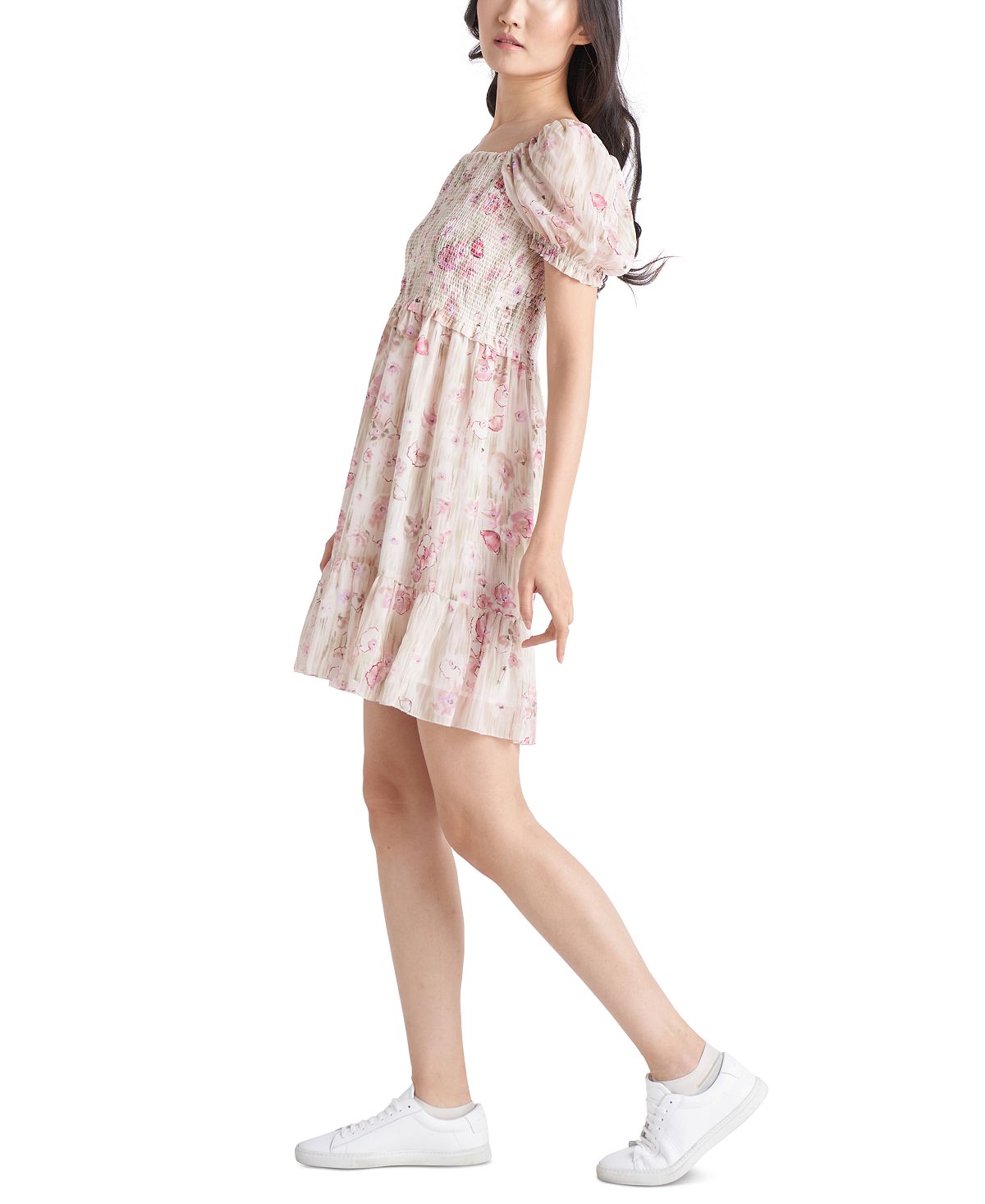 Vestido feminino com babados e camadas, fita preta, tamanho grande, branco